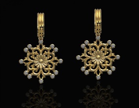 Gotico floreale orecchini 3d stampabile stl orecchino oro argento platino sterlina gemme pietra preziosa gioiello donne leva gioielleria 3d print model - Mito3D