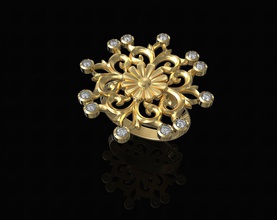 gothic floral ring 3d brilliant gem gemstones gold platinum printable rings silver sterling stl women jewel diamant jewellry 3d print model - Mito3D