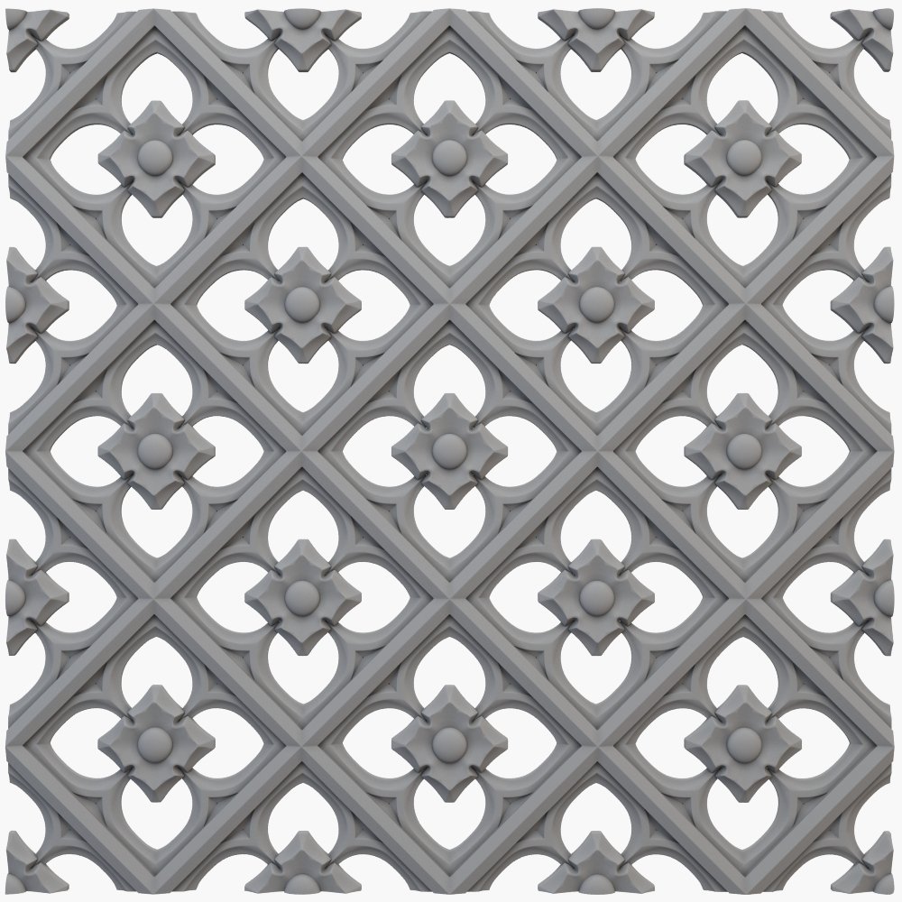 gothic pattern cnc 3d print model in decor 3dexport forged iron gate fence decoration metal steel ornate lattice architecture frame ornaments retro moldings folding screen wrought 3D print model - Mito3D