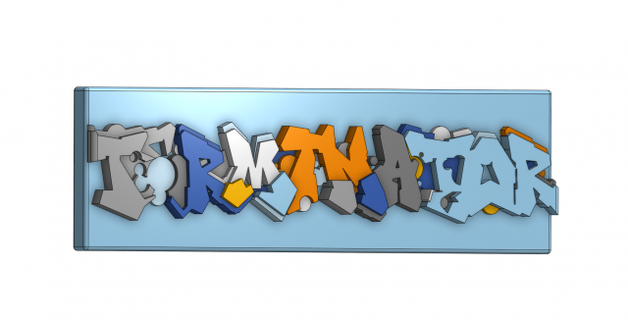 graffiti terminator frei Zeichen Logos Graffiti Terminator strukturiert Text Schlüsselbund Typenschild Tafel 3d print model - Mito3D