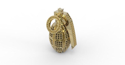 grenade bijou 3d impression modèle in pendentifs 3dexport joyas3d bijoux imprimirstl stl joyeria oro plata 3d print model - Mito3D
