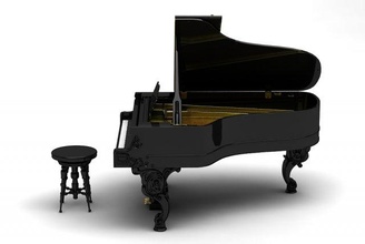 grandiose piano Steinway William limité musical instruments musique classique clavier 3d print model - Mito3D