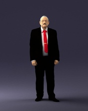 grandfather mustache dark jacket 0392 3d print ready scan model polygon 3dprint human male realistic posed character people miniatures man woman child style success fashion beauty 3d print model - Mito3D