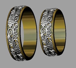 Trauben-Hochzeit Ringe Mode - Traube Hochzeit ring gold cad cnc Frau rhiho super 3d print model - Mito3D