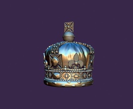 génial bretagne couronne imprimable 3d impression modèle in jeu accessoires 3dexport reine roi royal or tiare bijoux royalties gemme rétro brillant luxe ancien argent 3d print model - Mito3D