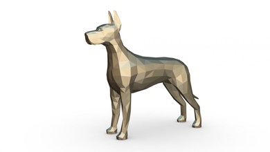 harika dane şekil 3 3d yazdır model in hayvanlar 3dexport hediye takı düşük poli kolye 3dprint hayvan dekor iç tasarım minyatürler heykel oyuncak karikatür kağıt işi japon katlama sanatı köpek 3d print model - Mito3D