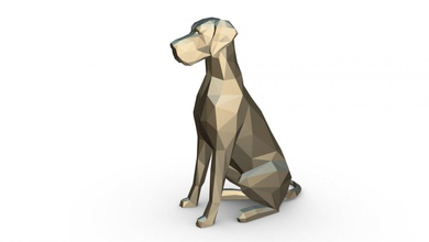 harika dane şekil 3d yazdır model in hayvanlar 3dexport sanat hediye takı düşük poli kolye 3dprint hayvan dekor iç tasarım minyatürler heykel oyuncak karikatür japon kağıt katlama sanatı köpek 3d print model - Mito3D