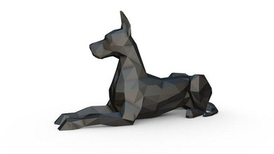 grande dane dire bugie 3d stampa modello in animali 3dexport arte regalo lowpoly 3dprint animale arredamento interni design miniature scultura statua giocattolo cane mammifero cani 3d print model - Mito3D