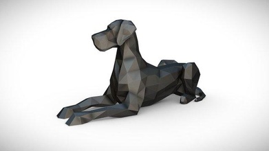 großartig däne lügen 3d drucken modell tiere 3dexport kunst geschenk lowpoly 3dprint tier dekor innere design miniaturen skulptur statue spielzeug hund säugetier hunde 3d print model - Mito3D