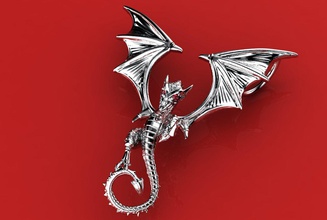 grande drago, il ciondolo drago gioielli mistico 3d print model - Mito3D
