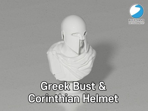 greek style bust corinthian helmet bundle greece ancient warrior aeschylos assembly decoration modular 3d print model - Mito3D