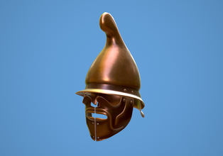 griechisch thrakisch Hoplit Helm uralt Griechenland Rüstung Militär spartanisch Sparta römisch Bronze Trojaner Krieger Armee Krieg Metall Schutz korinthisch 3d print model - Mito3D
