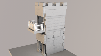 Yunan kule Kule turm Kulla torre kale platform torra Birc diken görmek turo yırtık Kapılar geri gel 3d print model - Mito3D