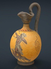grego vaso 5 antigo museu cerâmica argila Roma poli jogos pronto realista 3d print model - Mito3D