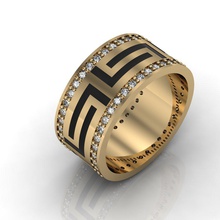 mariage à la grecque anneau de pierres précieuses l'émail danses grece l'anneau imprimable or rhiho cad cnc femme 3d print model - Mito3D