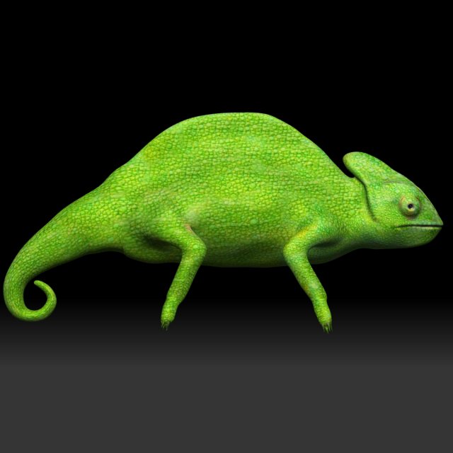 verde camaleonte 3d modello in anfibi 3dexport 3D print model - Mito3D