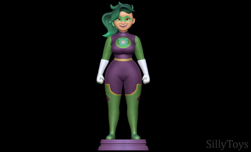 vert lanterne dc ligue of super pets 3d impression modèle in femme 3dexport animaux domestiques femelle héros 3d print model - Mito3D