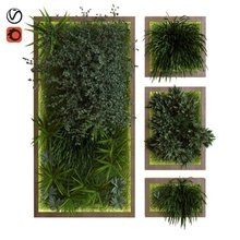 verde pared conjunto 039 planta maceta diseño ecológico mural módulo ajuste 3d print model - Mito3D
