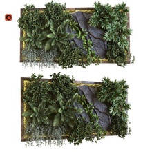 verde pared conjunto 041 3d modelo in césped suelo cubierta carcasa funda 3dexport planta maceta arbusto árbol naturaleza 3d print model - Mito3D