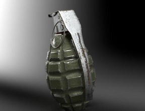 grenade armée mk 2 bombe arme rouillé militaire acier main dynamiter combat outil terrorisme exploser munition explosif guerre pistolet 3d print model - Mito3D