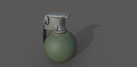 grenade low-poly 3d model in launchers 3dexport explosive frag army military hand tnt ammunition war fragmentation munition anti personel fuse blast fire explosion combat lowpoly 3d print model - Mito3D