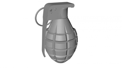 Grenade impressão guerra bombear bombas arma explosão 3d print model - Mito3D