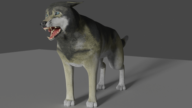 grigio realistico lupo creatura miscelatore gimp animale 3d print model - Mito3D