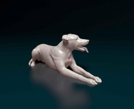levrette 3 3d impression modèle in figurines 3dexport chien animal imprimable printready whippet stl obj 3d print model - Mito3D