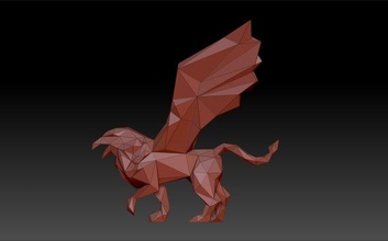 griffin lowpoly lion griffon gryphon fantastic creature mythical low-poly polygonal art sculpture