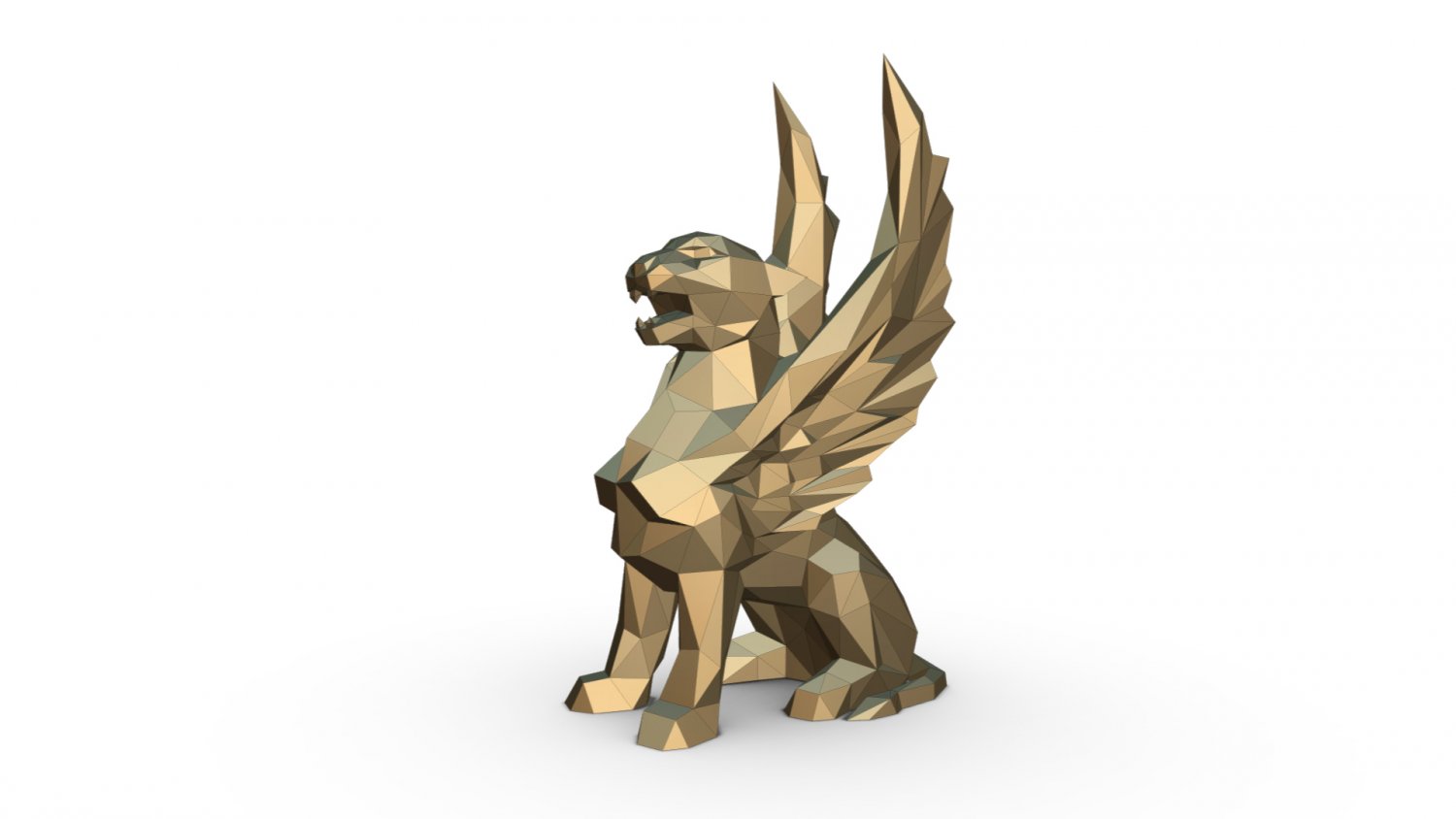 griffon figurine gryphon eagle tiger lion flying gryphen gryphin figure art gift print lowpoly 3dprint decor interior design miniatures sculpture 3D print model - Mito3D