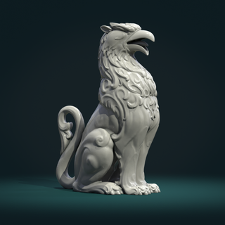 grifon heykel 3d Yazdır model griffin out door aslan Sanat yaratık 3d print model - Mito3D