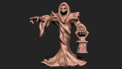 grim reaper grimreaper death skull ztool zbrush sculpt 3d model obj stl bone grave figure statue miniatures figurines 3d print model - Mito3D