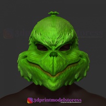grinch mask christmas costume xmas helmet cosplay 3d print model in hand tools 3dexport grinchstolechristmas christmasgift gifted monster-mask monster devil noel xmas-mask grinch-mask-xmas dr-seuss dr-seuss-christmas halloween dragon 3d print model - Mito3D