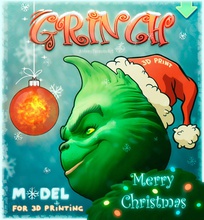 grinch stole christmas 3d print model in monsters & creatures 3dexport 3dprintmask mask 3dprint angrygrinch grinchstolechristmas head anatomy beast evil holyday halloween character creature fun toy 3d print model - Mito3D