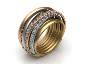 grisogono bague 3d modèle d'impression or d'argent imprimable de l'anneau les diamants bijoux la mode degrisogono 3d print model - Mito3D