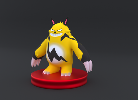 grizzbolt palworld game high poly stl fbx blend obj monsters & creatures 3d pikachu model character download buy animation advertisement monster 3d print model - Mito3D