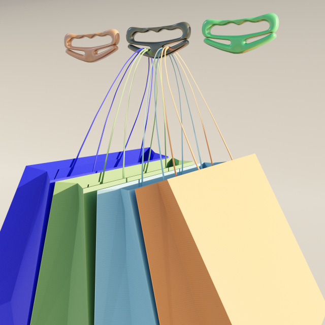 Bakkal sırt çantası Kulp destek üstesinden gelmek taşıyıcı çanta cüzdanlar mutfak Gıda ev halkı gereçler Dükkan alışveriş Market mağaza 3D print model - Mito3D