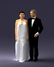 groom in dark suit bride 0457 3d print ready model man 3dexport scan polygon 3dprint human male realistic posed character people miniatures woman child love relationship couple romance 3d print model - Mito3D