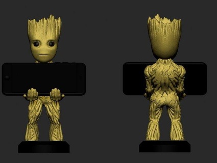 Groot oyun kolu adam bebek kontrol seyyar cep telefonu telefon Şirin Sanat heykel hayret koleksiyon heykeller dijital sanat Dijital hesaplama insan karakter şekil 3d print model - Mito3D