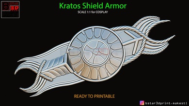custode scudo sfida kratos armatura dio of guerra 3d stampa modello in gioco accessori 3dexport cosplay maschera giocattolo 3d print model - Mito3D