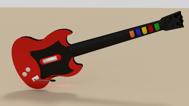 chitarra eroe controller 3d modello in gadget 3dexport rosso gioco guitarhero giocattolo gamecontroller video 3d print model - Mito3D