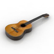 guitare calssique 3d impression modèle in jeu accessoires 3dexport 3d print model - Mito3D