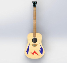 guitar toys music solidworks 3d print model - Mito3D