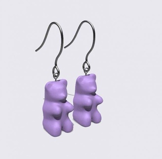 gommoso orso orecchino orecchini moda moda 3d print model - Mito3D