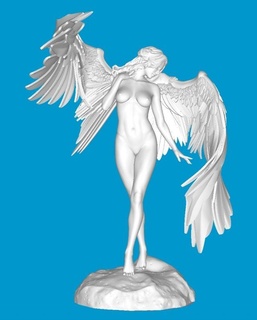 gurinesnaked angel standing woman 3d print model - Mito3D