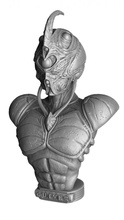 guyver bust 3d printable print model in monsters & creatures 3dexport guiver biomorph biomechanical biomech alien shield monstr statue figurine 3dmodel 3d print model - Mito3D