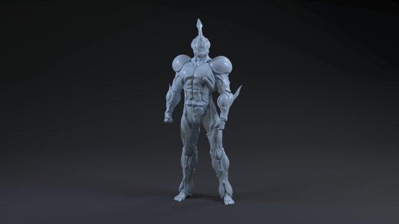 guyver ready 3d print model in monsters & creatures 3dexport alien armor bio character zoonoid man boy anime manga movie game sculpture figure miniature 3d print model - Mito3D