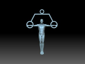 gymnast rings pendant cross sport gymnastic exercise figurine sporty sportsman 3d print model - Mito3D