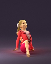 gimnasia niña rosado 0442 3d impresión Listo escanear modelo polígono 3dprint humano masculino realista planteado personaje personas miniatura niño estilo Moda fotógrafos niños 3d print model - Mito3D