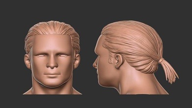 cabello 11 peluca estilo calvo peinado personaje hombre humano cabeza Moda malla masculino sombreros cola caballo persona realista Arte 3d print model - Mito3D